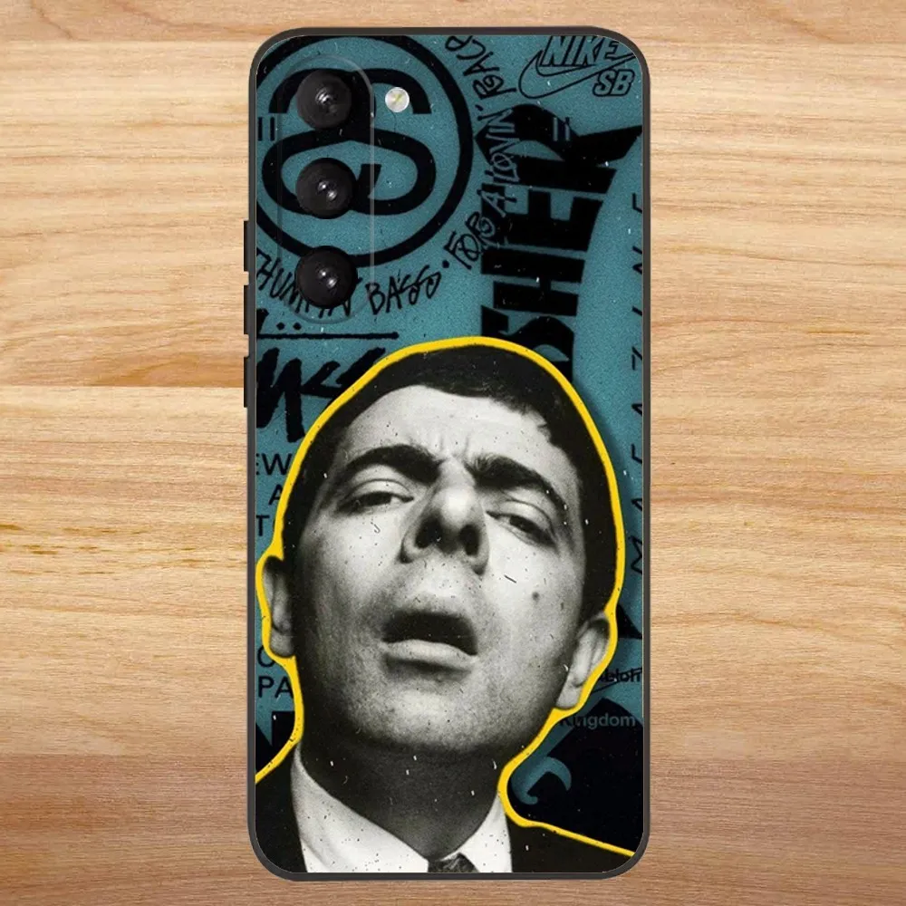 Funny Mr B-BeanS Phone Case For Samsung S23,23,22,30,21,10,9,Note20 Ultra,Lite,Ultra,5G,Plus,FE,Black Soft Case