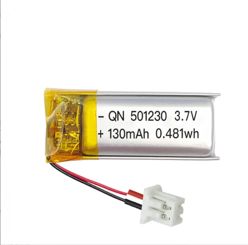3.7V 130mAh 501230 PARA Batería Recargable Lipo + Conector JST 1.25mm 2pin