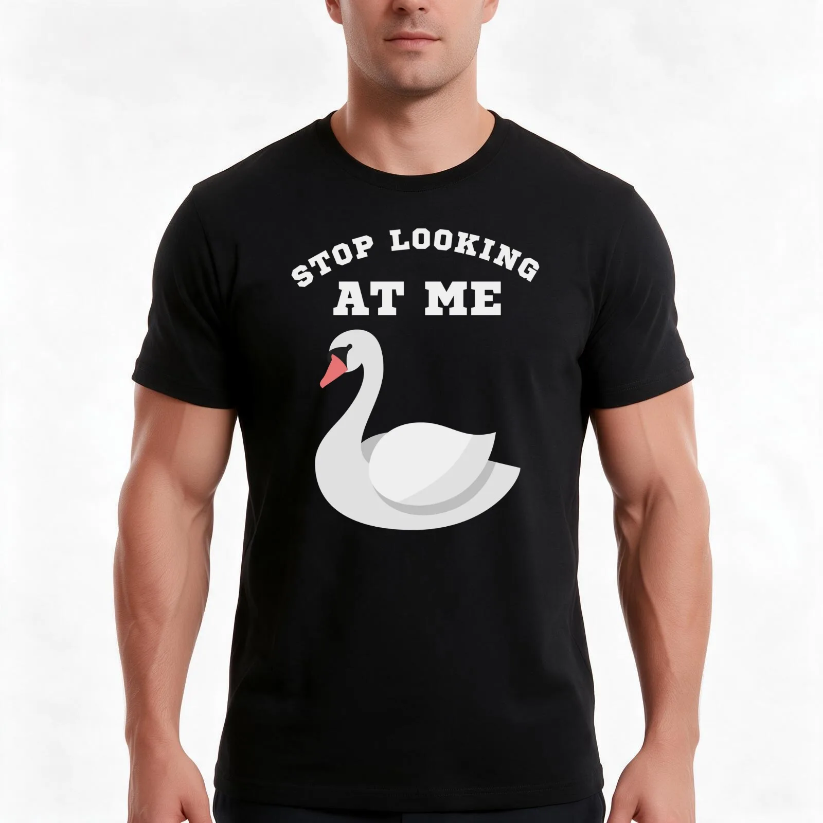 Funny Billy Madison - Stop looking at me swan gift T-Shirt, Summer Casual Cotton Tee, Oversized Streetwear Tops, 100% Cotton