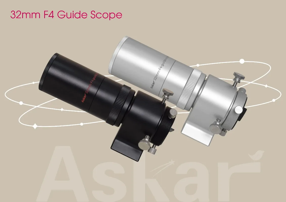 Askar 32mm F4 Guide Scope，Integrated helical focuser，Doublet Lens Design (Black)