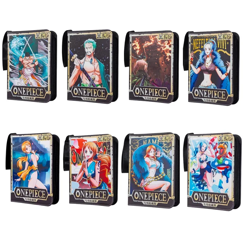 400-900pcs Anime One Piece Nami Hancock Zoro Card Book Large Capacity Loose-Leaf Zipper Collection Storage Card Book Toys Gifts