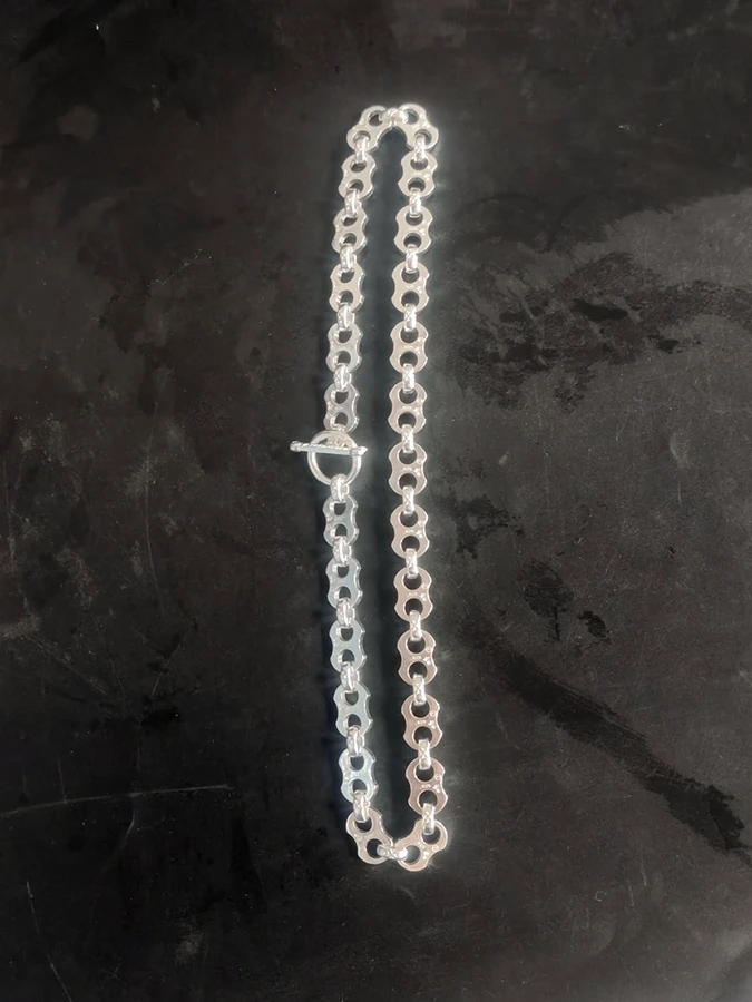 Chinese Old Miao Silver Hand Cast Statue Necklace Jewel Cool Gift