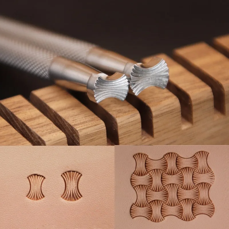 

Woven Pattern Lines Design Leather Carving Stamp Stainless Steel Punching Embossing Stamping Pressing Craft Tool Metal Puncher