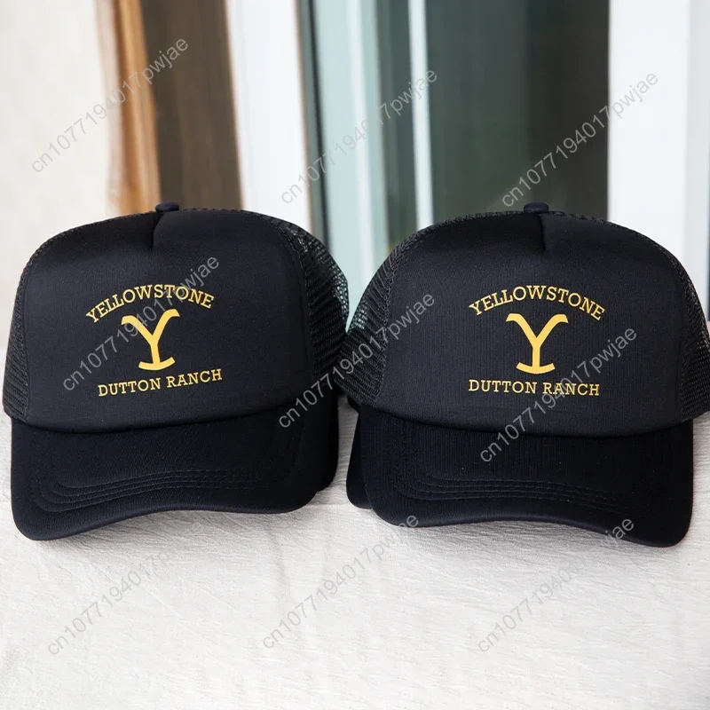 Clássico Yellowstone Dutton Ranch Espuma Trucker Cap Homens Mulheres Malha Ajustável Pai Chapéu Adulto Diário Sol Esportes Viseira Caps