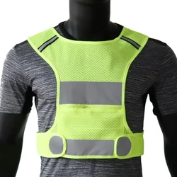 High Visibility Sports Clothing Breathable Reflective Running Cycling Vest Outdoor Reflective Vest with Zipper Pockets Volunteer