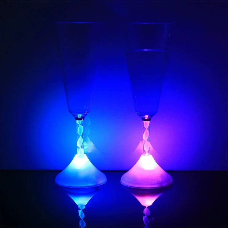 LED Light Glass Cup Luminescent Wine Glass Glowing Drink Juice Cup Cola Beer Glass For Party Bar Romantic Theme Glow Drinkware