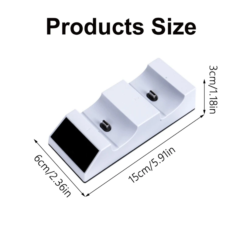 Duas estações carregamento com carregamento rápido 2 1 incluído indicadores LED transparentes