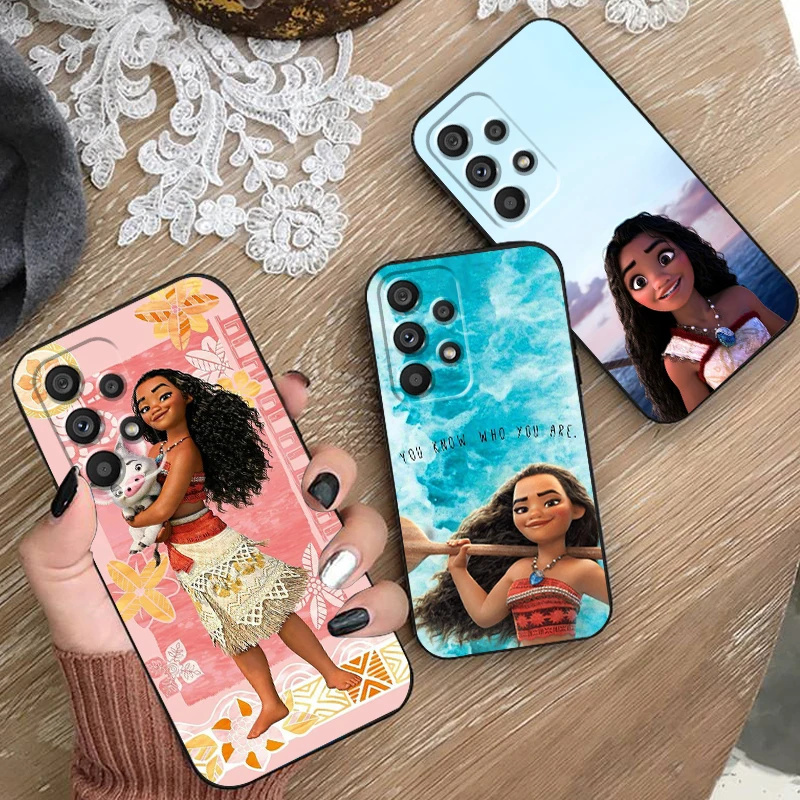 Film Moana Girl Ocean For Samsung A53 A52 A33 A32 A51 A71 A21S A13 A73 A55 A22 A23 A35 A72 A54 A12 5G Black Funda Phone Case