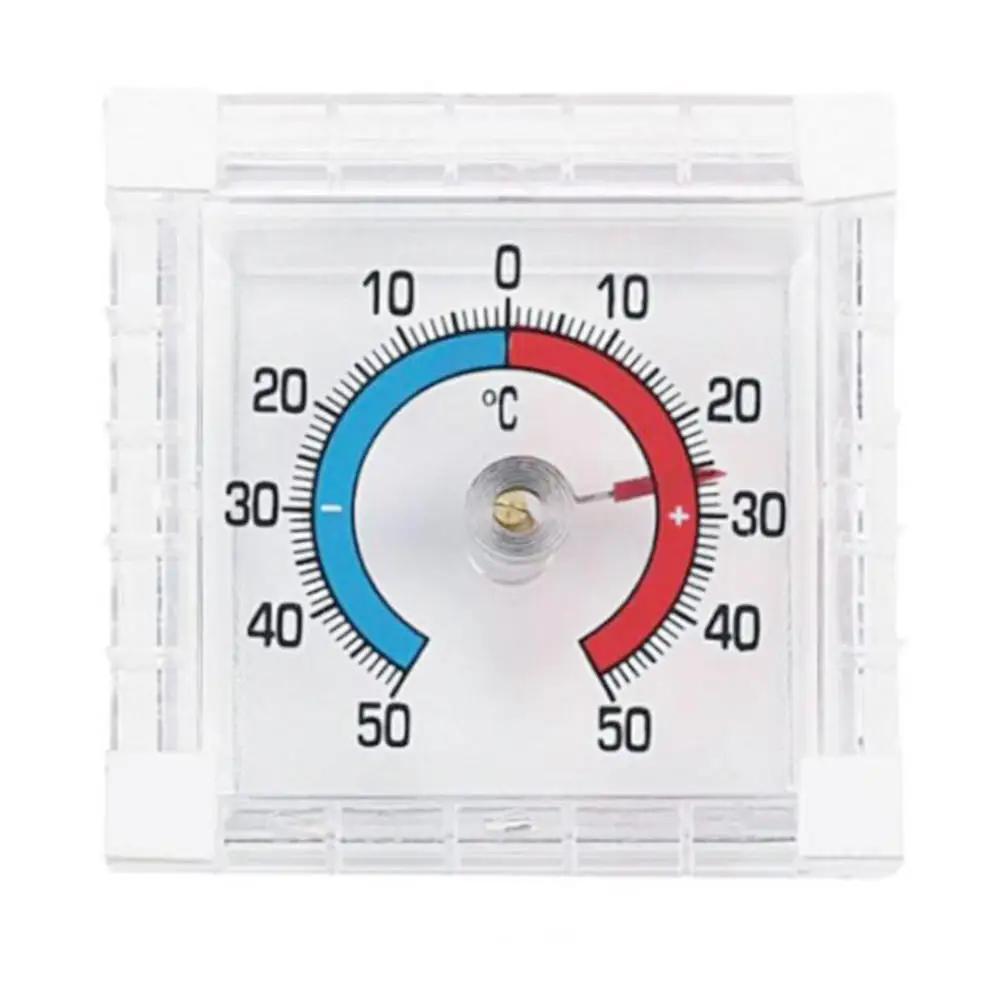 Portable Analog Pointer Square Window Door Weather Gauge For Outdoor Garden Patio Temperature Monitoring