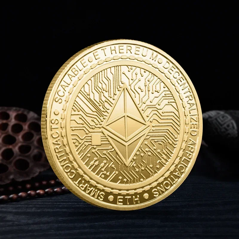 هدية إيثروم قابلة للجمع، عملة تذكارية مطلية بالفضة، مجموعة عملات تشفير مادية، عملات فنية لتزيين المنزل #3