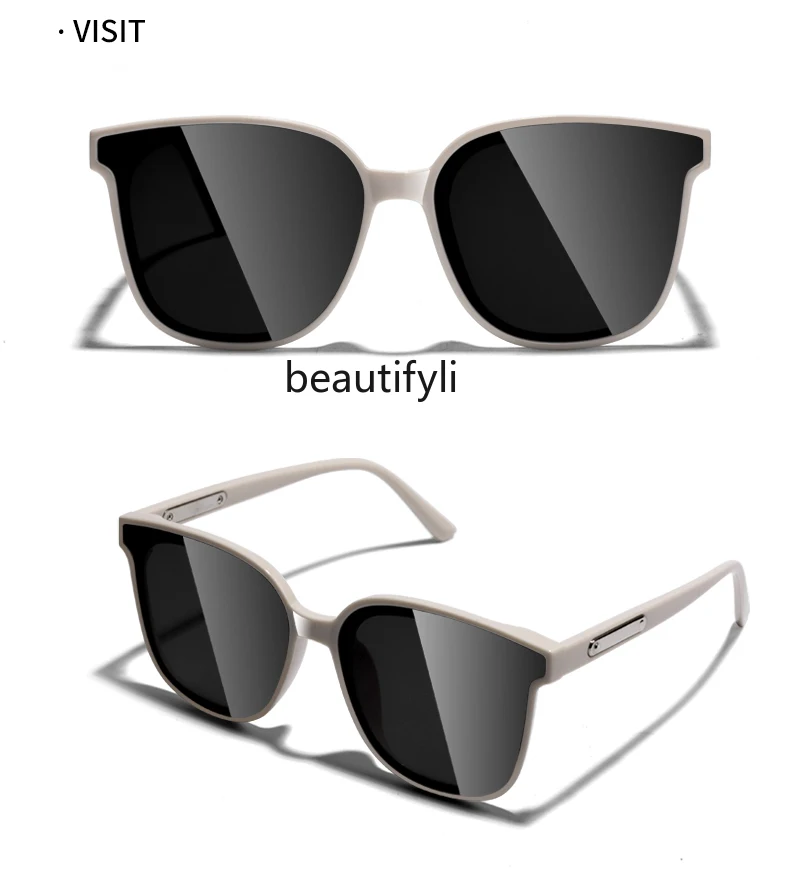 

White frame sunglasses for women's advanced sense of thin glasses, sun protection and UV protection polarized sunglasses