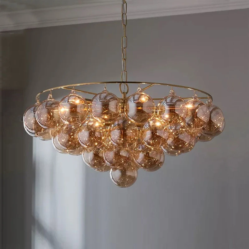 Art Deco Glass Balls Pendant Lights New Creative Modern Dining Room Villa Designer Taper Hanging Lamps Ceiling Decor Trendy