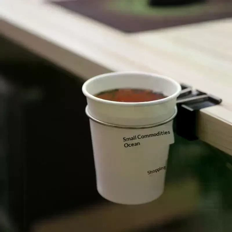 Metal Table Cup Holder With Clamp Clip On Anti-Spill Table Cup Holder Water Bottle Holder For Workplace Pencils Cups