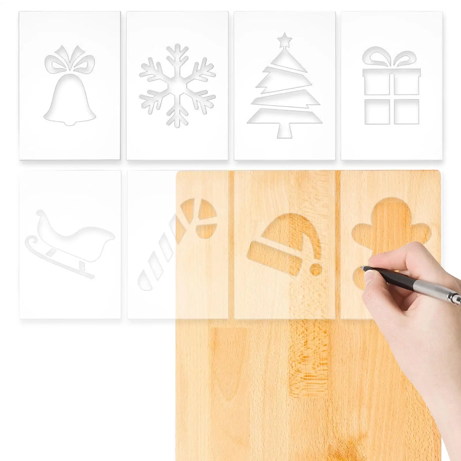Holiday Router Templates 8 Pieces Clear Precise Smooth Reusable Valentine Snowflake Tree Sewing Templates For Home Garage Studio