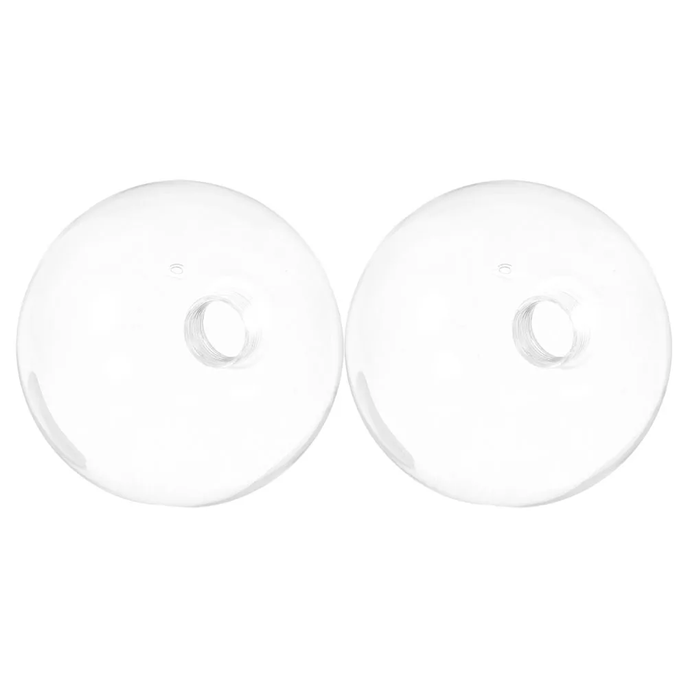 

2 Pcs Glass Globe Lamp Shade Replacement Base Light Pendant Transparent Clear for