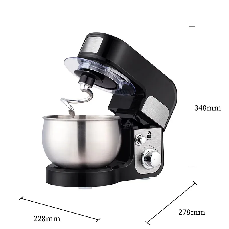 Hot Sale 1000W Electric Planet Mixer 2L Mixing Bowl Lifting Design Dough Hook Accessories Meat Dough Mixer Injector