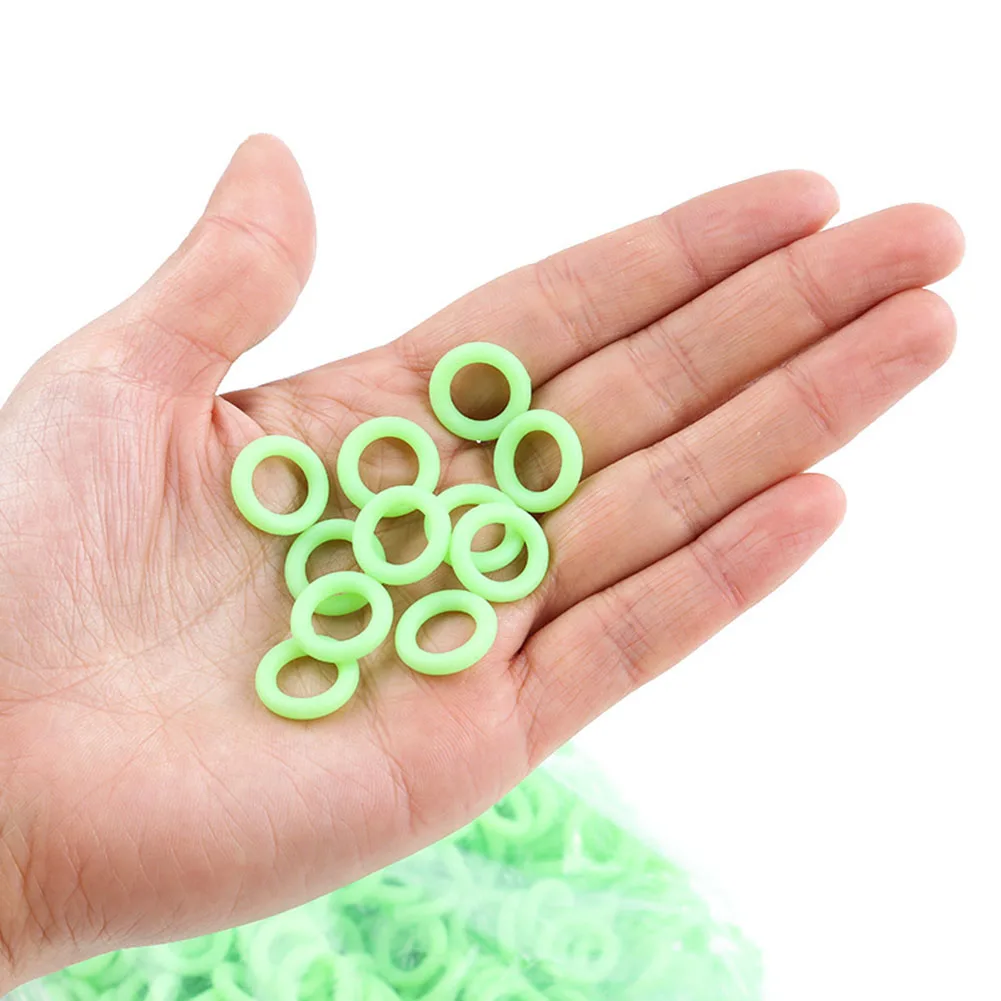 100 Pieces Set Camping Site Nail Luminous Ring Fluorescent Nail Silicone O-shaped Luminous Ring Fishing Rod Tent