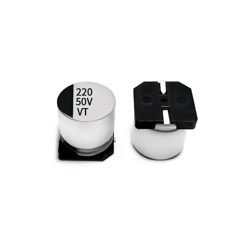 100pcs 50v220uf smd aluminum electrolytic capacitor high temperature long life low esr 10x105mm for industrial equipment