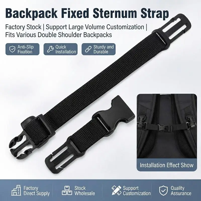 1PCS Universal Backpack Chest Strap Heavy Duty Adjustable Backpack Sternum Strap Chest Belt With Quick Release Buckles Gift