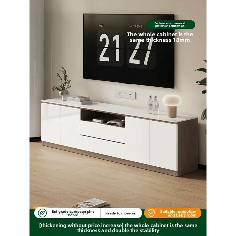 Floor-to-ceiling living room household rock slab TV cabinet, storage locker, small apartment integrated high cabinet