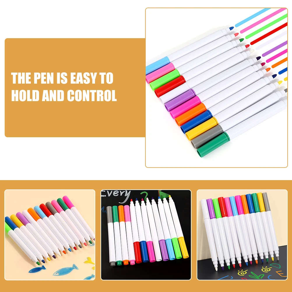 

12pcs Washable Neon Markers for Kids Erasable Chalk Pens Lighted Pens for LED Writing Board DIY Art Doodling Supplies