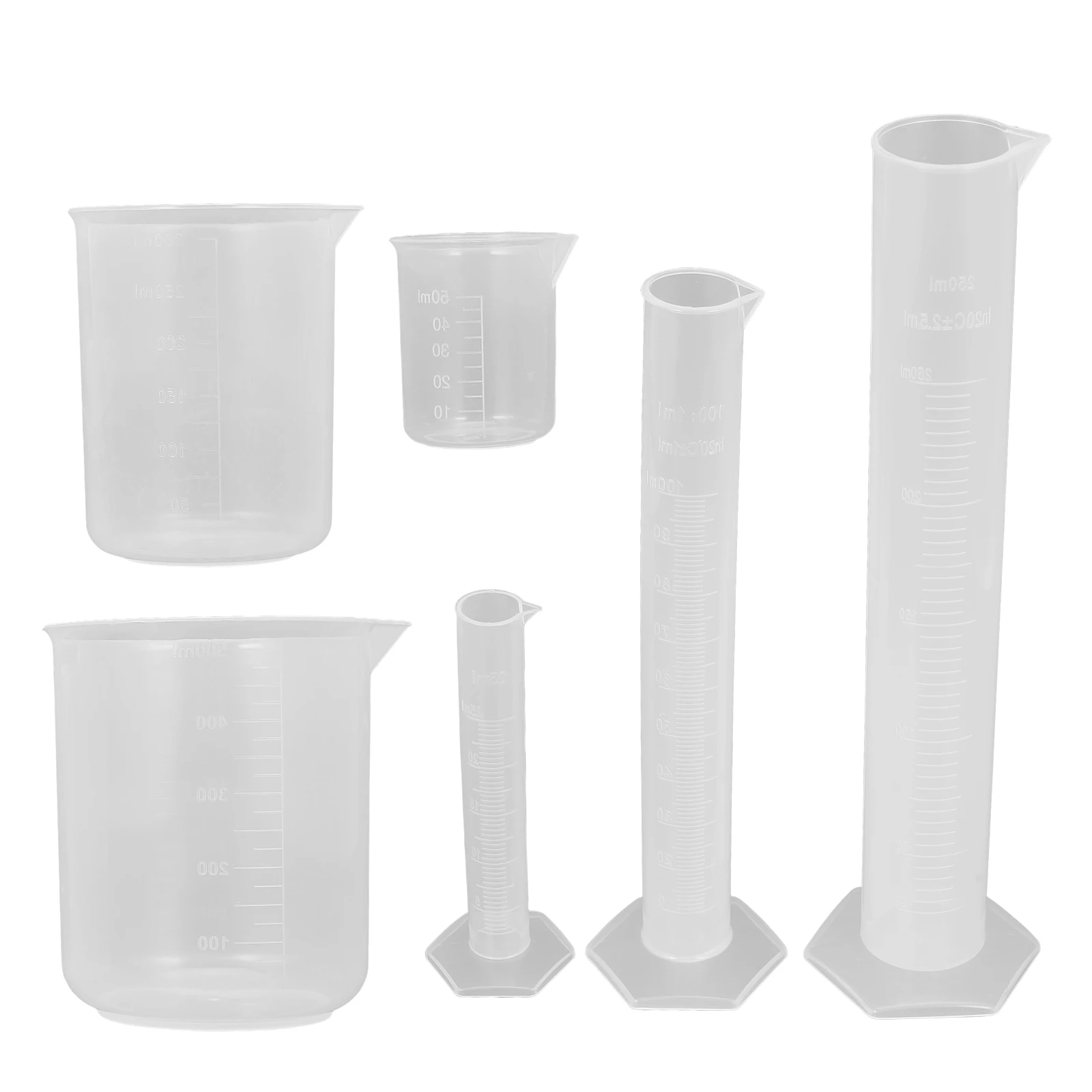 

3 pcs Measuring Cups Cylinder Silicone Clear Graduated Beakers Thick Wall High Temp Resistant Microwave Friendly Easy Clean