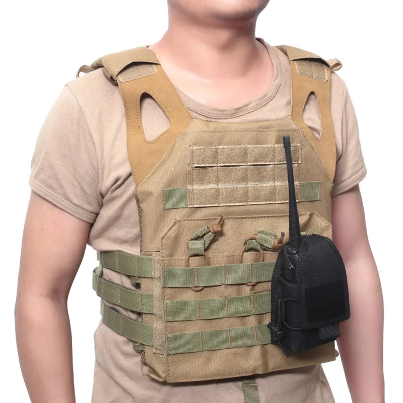 Tactical Molle Radio Walkie Talkie Pouch Waist Bag Holder Pocket Portable Interphone Holster Carry Bag Hunting Camping Tool