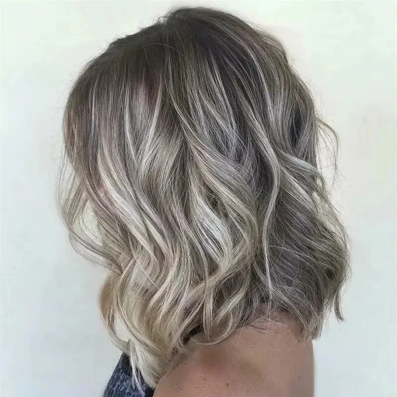 

Натуральный свободный волнистый прозрачный парик с кружевным верхом, реалистичный вид, синтетический парик, пепельно-платиновый блондин, кружевной парик, теплое волокно