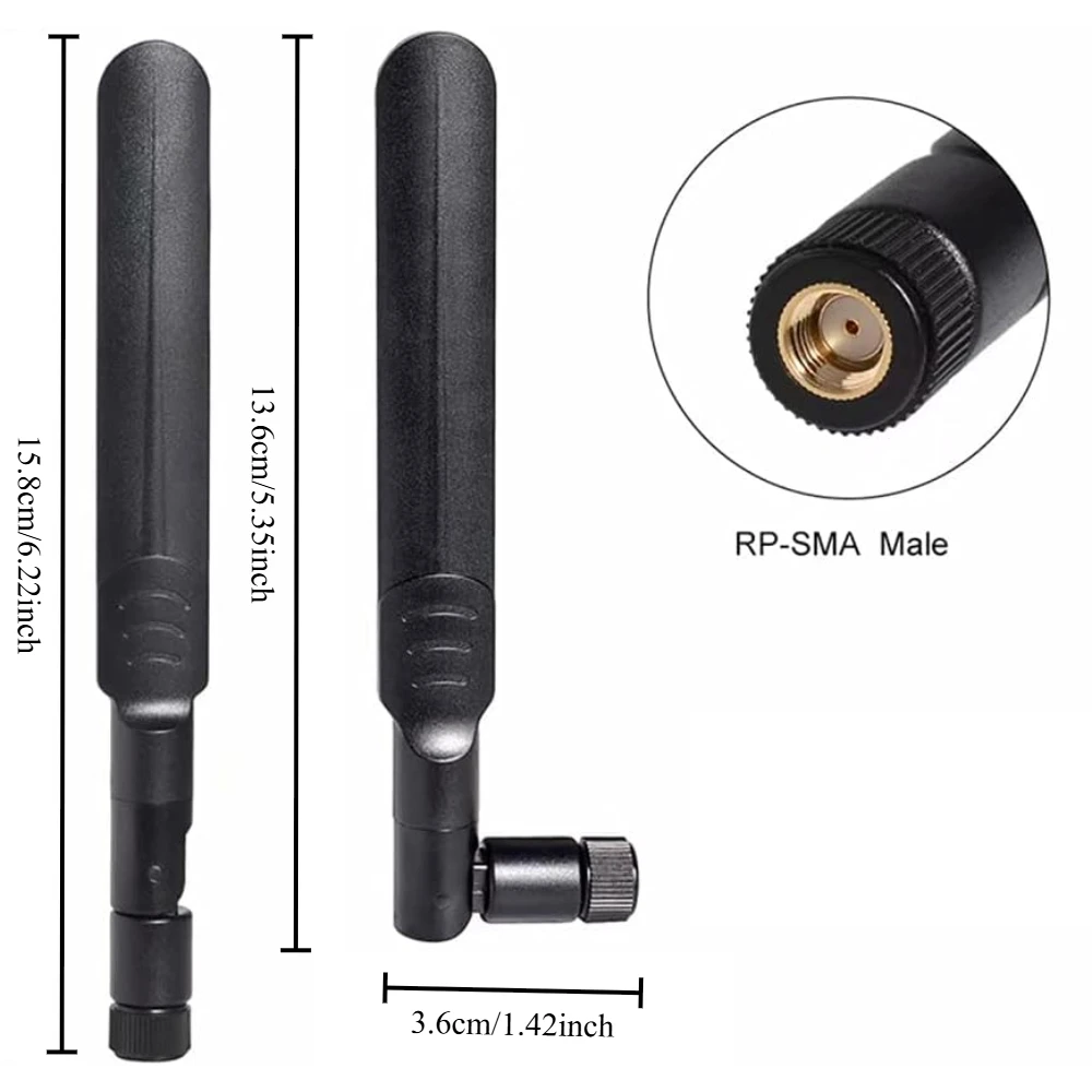 2PCS 8dBi WiFi RP-SMA Male Antenna 2.4GHz 5.8GHz Dual Band for Mini PCIe Card Wireless Routers, Repeater, FPV UAV Drone