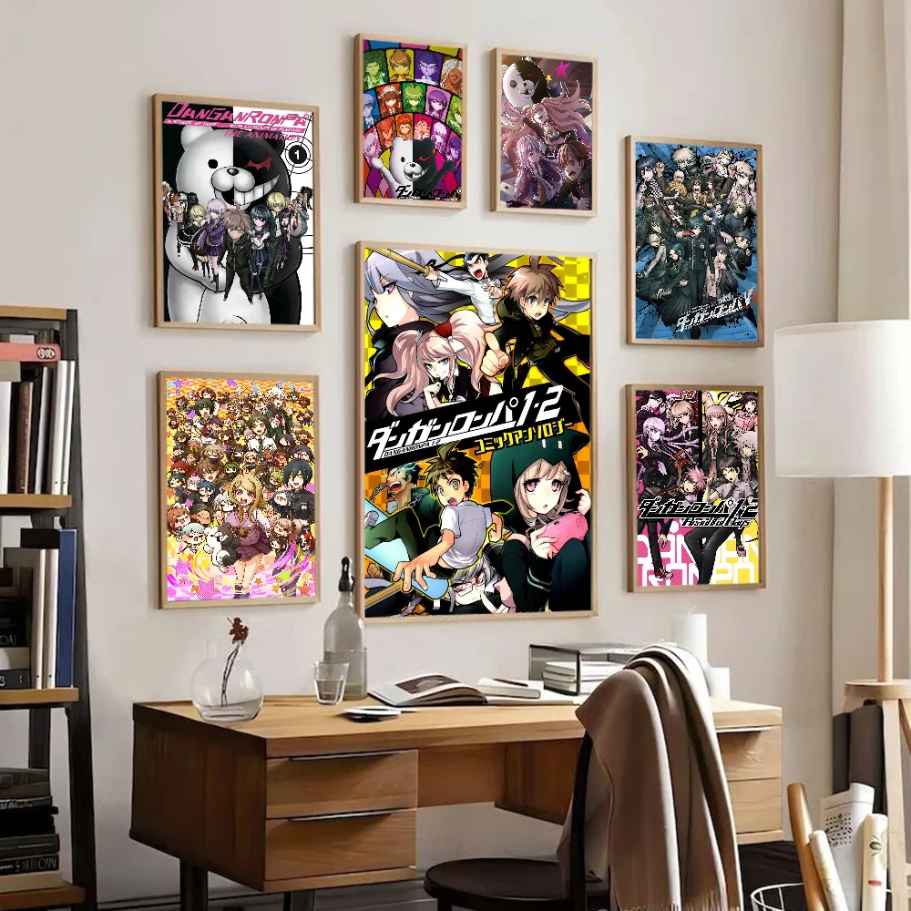 Anime Danganronpa Hot Self-adhesive Art Poster Decoracion Painting Wall Art White Kraft Paper Home Decor