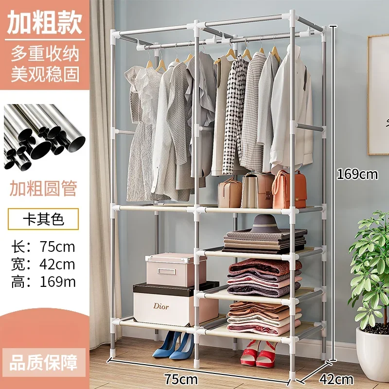 Hanger floor to bedroom clothes storage rack room hanging hanger simple clothes rack household storage rack small wardrobe