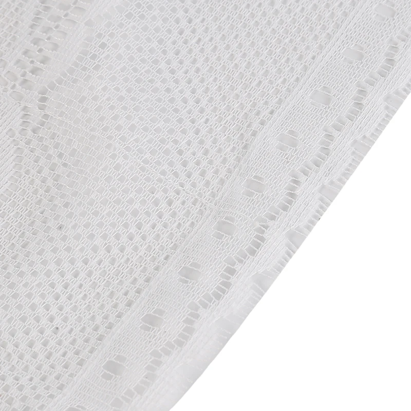 European White Translucent Coffee Curtain Warp Knitted Curtains Tulle Lace Sheer Jacquard Bedroom Curtains Roman Blind