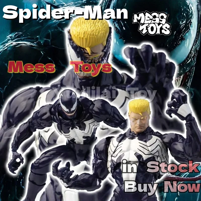 Genuine Mess Toys Venom Anime Action Figure Black Spider Man Lethal Neighbor Collectible Toys Birthday Gift For Adult Collection