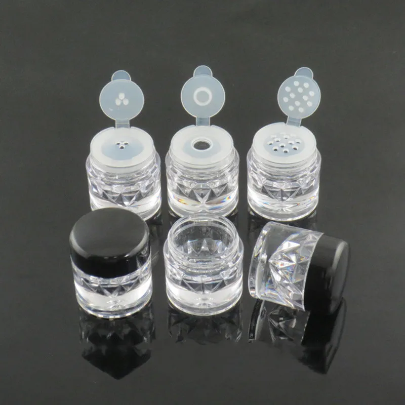 

Wholesale 3g Diamond Clear Empry Cosmetic Sifter Loose Powder Jars Container Screw Lid DIY Bottle For Makeup Tools