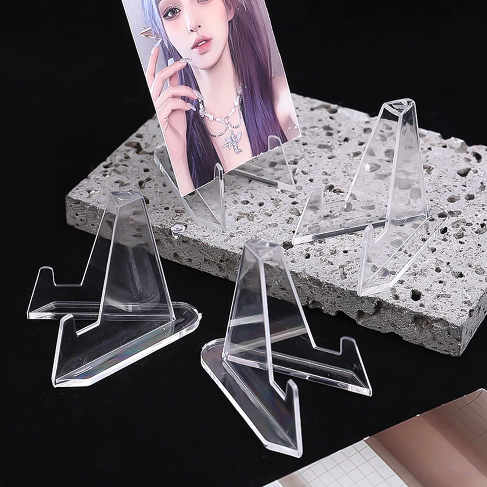 Picture 3: 30-1PCS Mini Triangular Card Display Stand Acrylic Idol Photo Picture Holder Stands for Coin Sports Trading Cards Display Rack