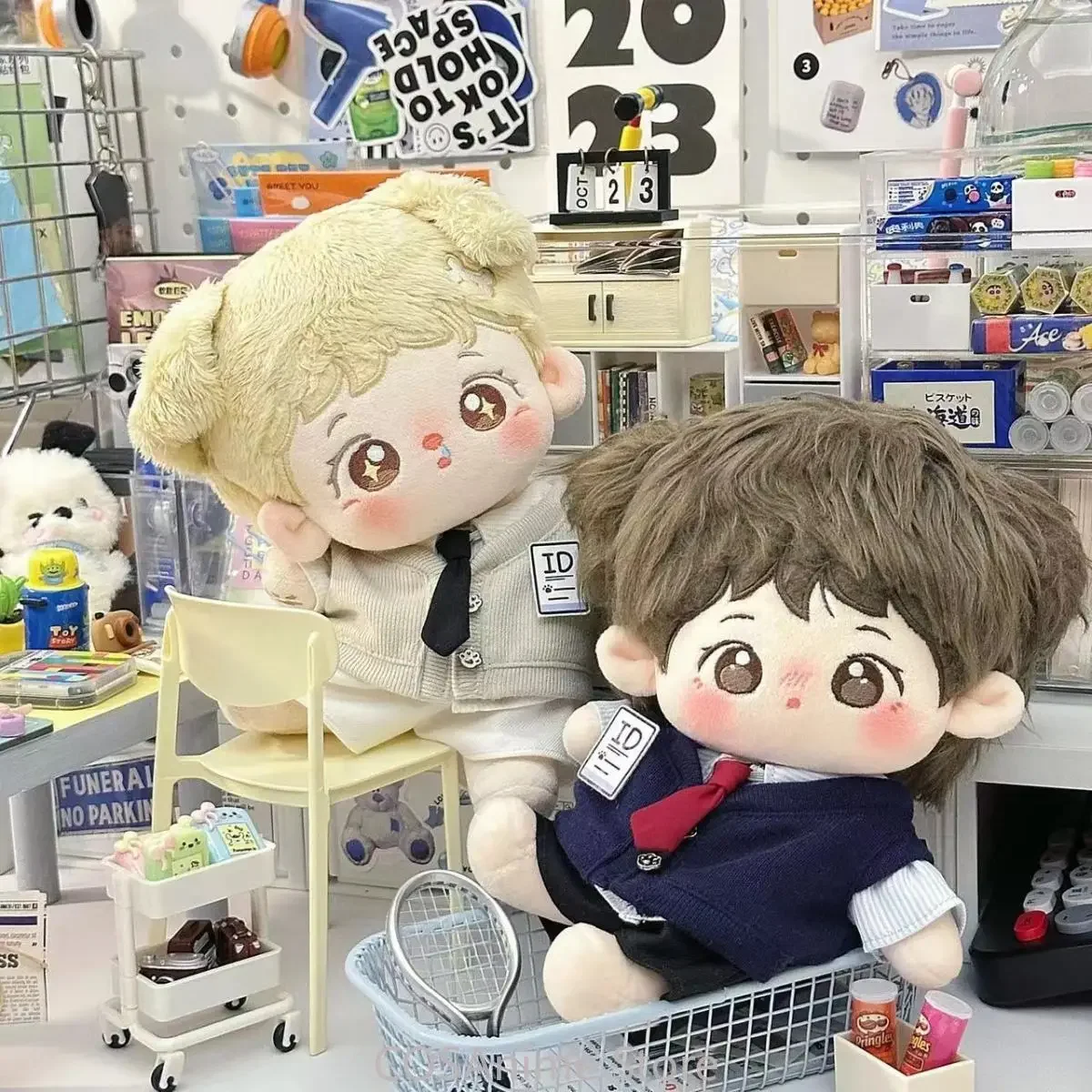 Ropa de muñeca de algodón de 20CM, encantadora muñeca de peluche de Anime, ropa, chaleco, camisa, blusa, prendas de gatos, pantalones, regalo de peluche