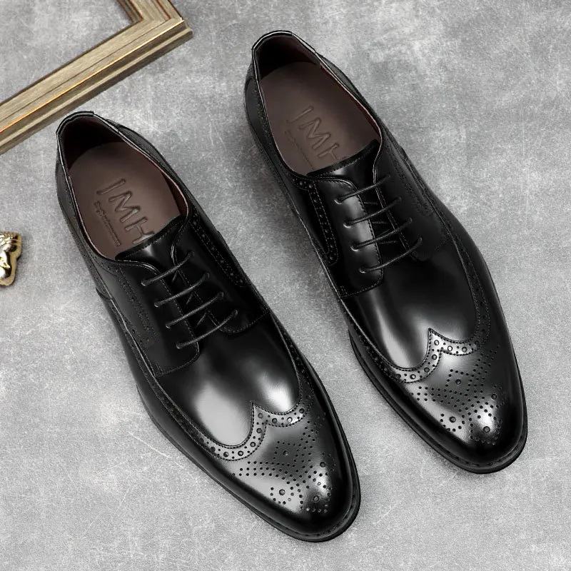 

Новые мужские туфли-броги в британском стиле, кожаные, для свадьбы