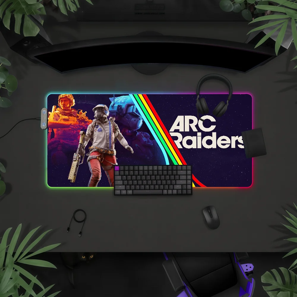 

Коврик для мыши Game ARC R-Raiders с RGB LED-подсветкой, красочная игровая клавиатура, нескользящий чехол, водонепроницаемая поверхность для стола