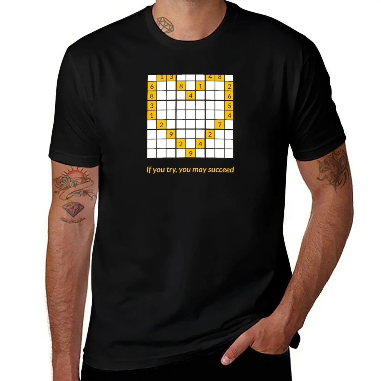 

SUDOKU If you try T-Shirt blue archive oversizeds sweat t shirts for men graphic