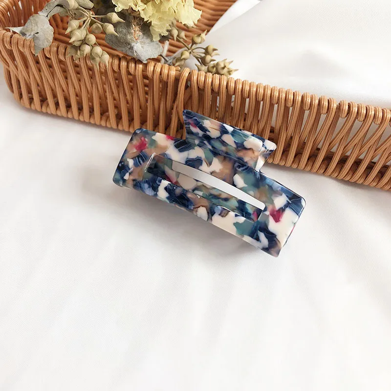 2026 Farbenfrohe Acetat-Haarklammer in Übergröße, Geometrische Haarspange, Modische Krabbenklammer für Damen-Haaraccessoires – Detail 3