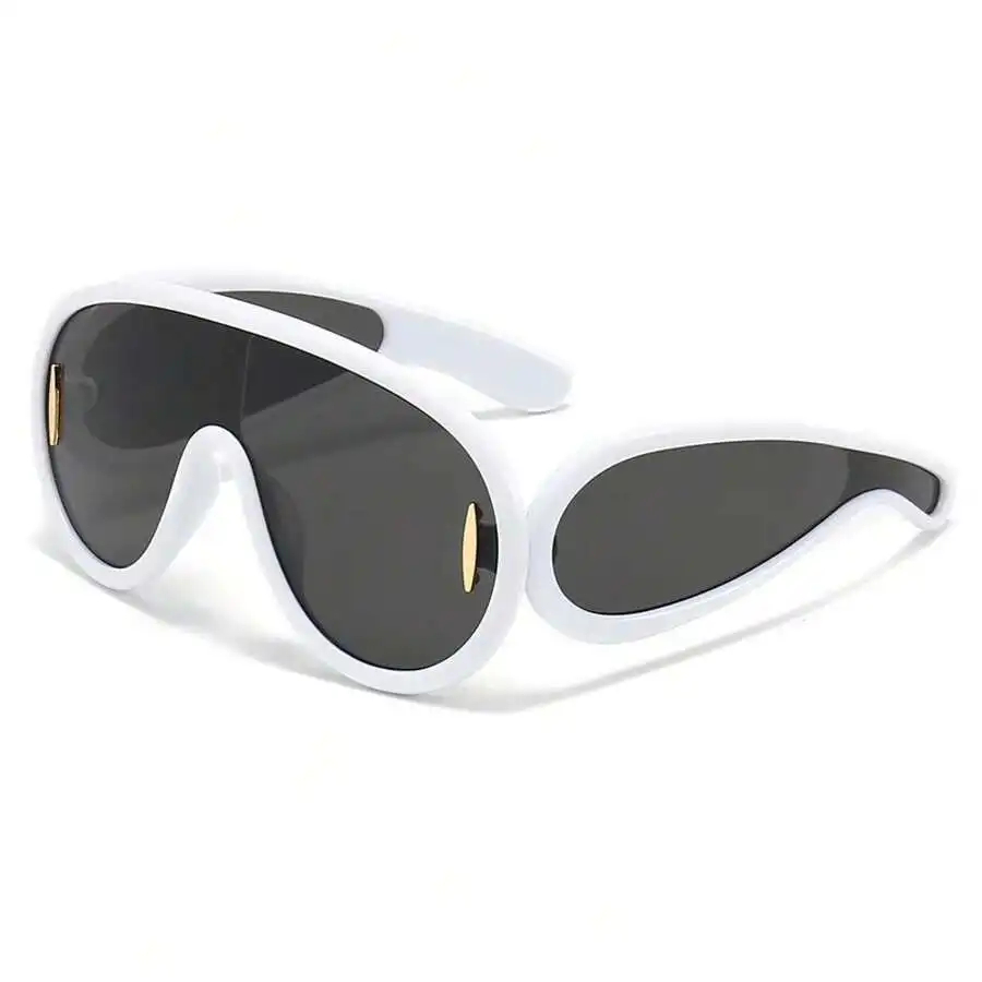 

Punk Y2K Style Unisex Shield Sunglasses With Mirror Lenses