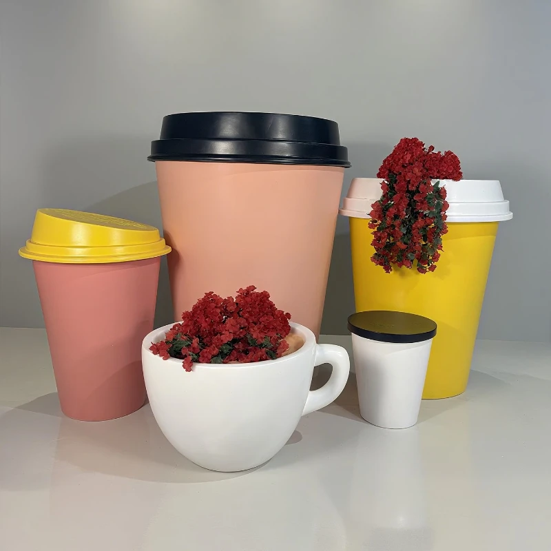 Coffee cup milk tea cup sculpture outdoor decoration shopping mall scenic three-dimensional ornament
