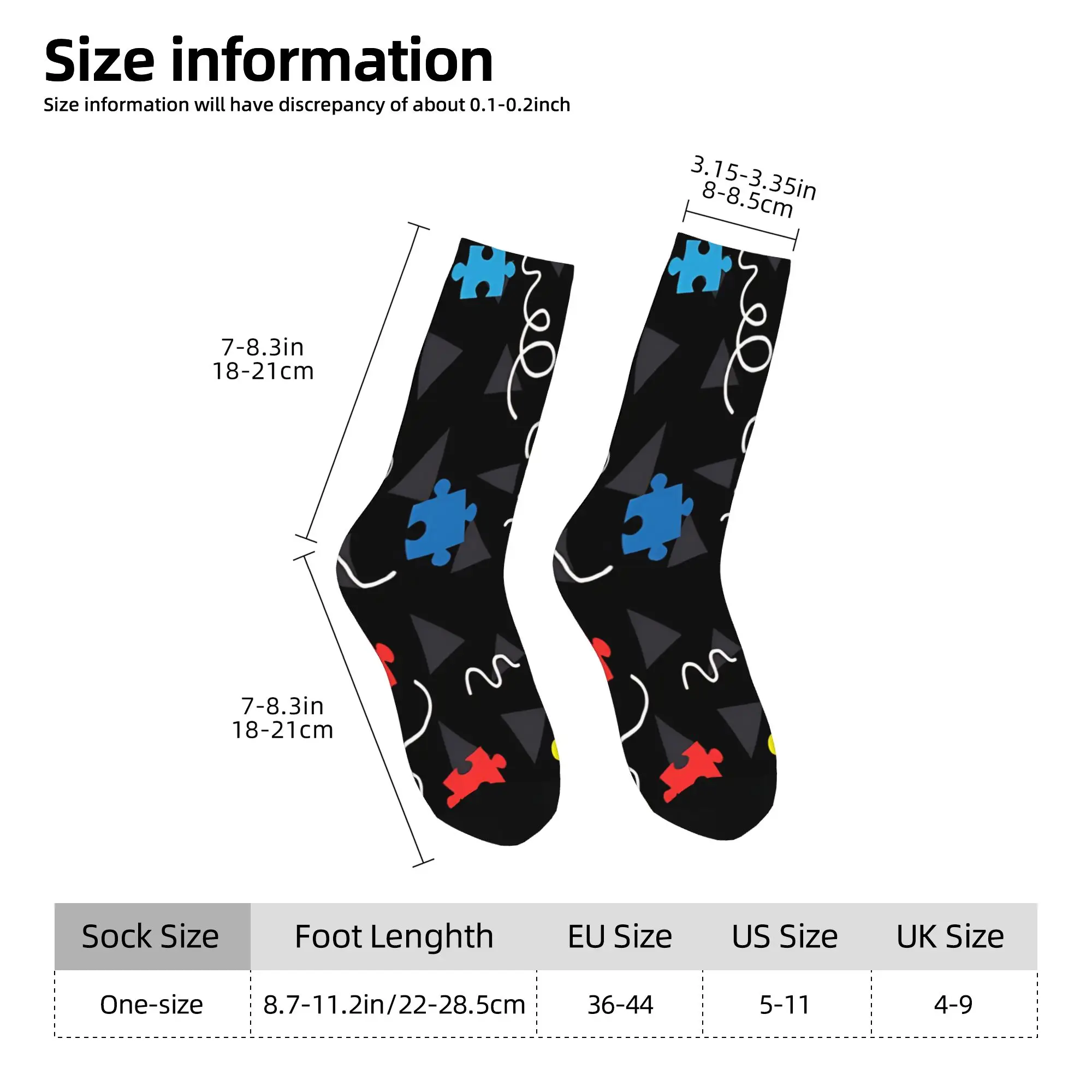 

Black Background Neon Autism Socks Anti Skid Stockings Women Men Warm Soft Outdoor Socks Winter Gothic Custom Socks