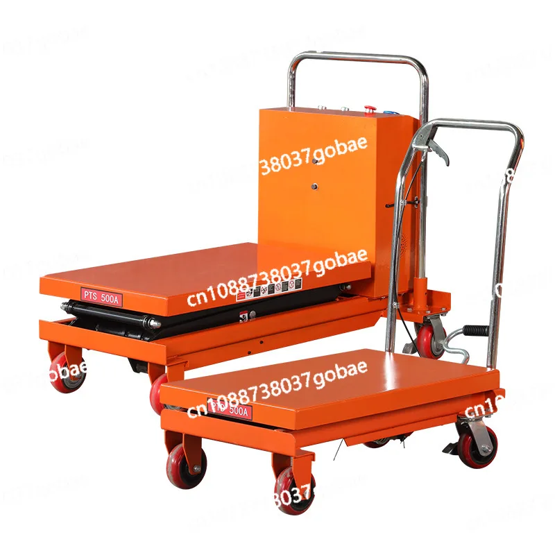 

Manual hydraulic lift platform car Mobile scissor electric lift Simple cart