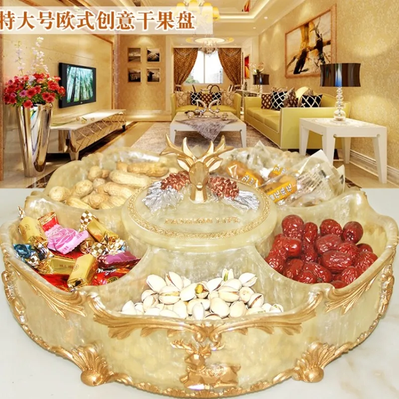 Moving to a new home, light luxury, high-end candy, dried fruit plate, living room, European high-end Chinese New Year grid,