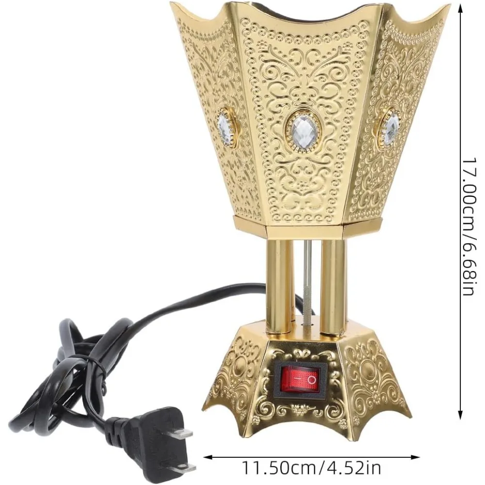 2 قطعة مبخرة كهربائية المكونات في حامل البخور العود لوبان الراتنج الموقد الرجعية الموقد زخرفة العربية ديكور رائحة حرق