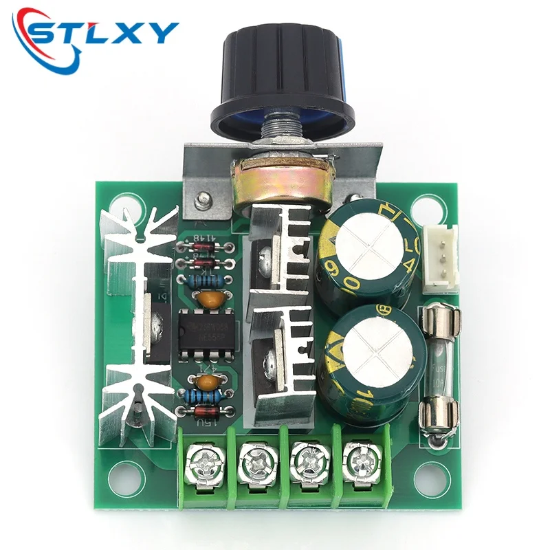 Stlxy DC Motor Speed Regulator PWM Speed Control Switch Motor Fan Controller 12V-40V10A Continuously Variable Speed