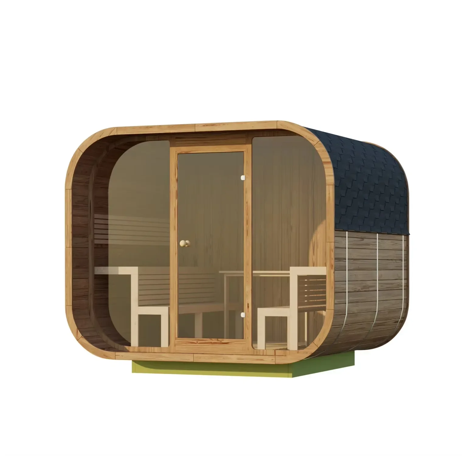 xx-Whole Solid Wood 4 Person Cube Wood Burning Square Sauna Room Sauna Outside Traditional Sauna For Sale