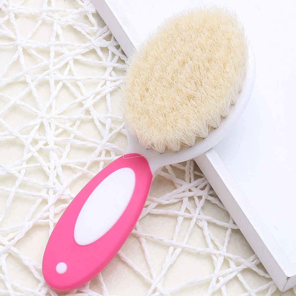 

2Pcs Baby Care Kit Pink Infant Hair Brush Newborn Comb Soft Bristle Detangler Ergonomic Handle for Easy Grooming