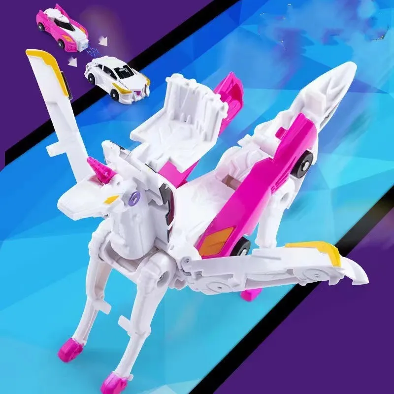 Hello Carbot Unicorn Series Transformation Action Figure Robot Models 2 In 1 One Step Model Deformed Car Model Children Toys